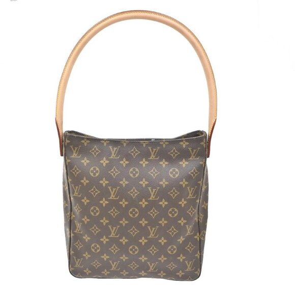 LOUIS VUITTON Logo Looping GM Shoulder Bag Monogram Leather Brown M51145 26RL728 - Picture 3 of 15